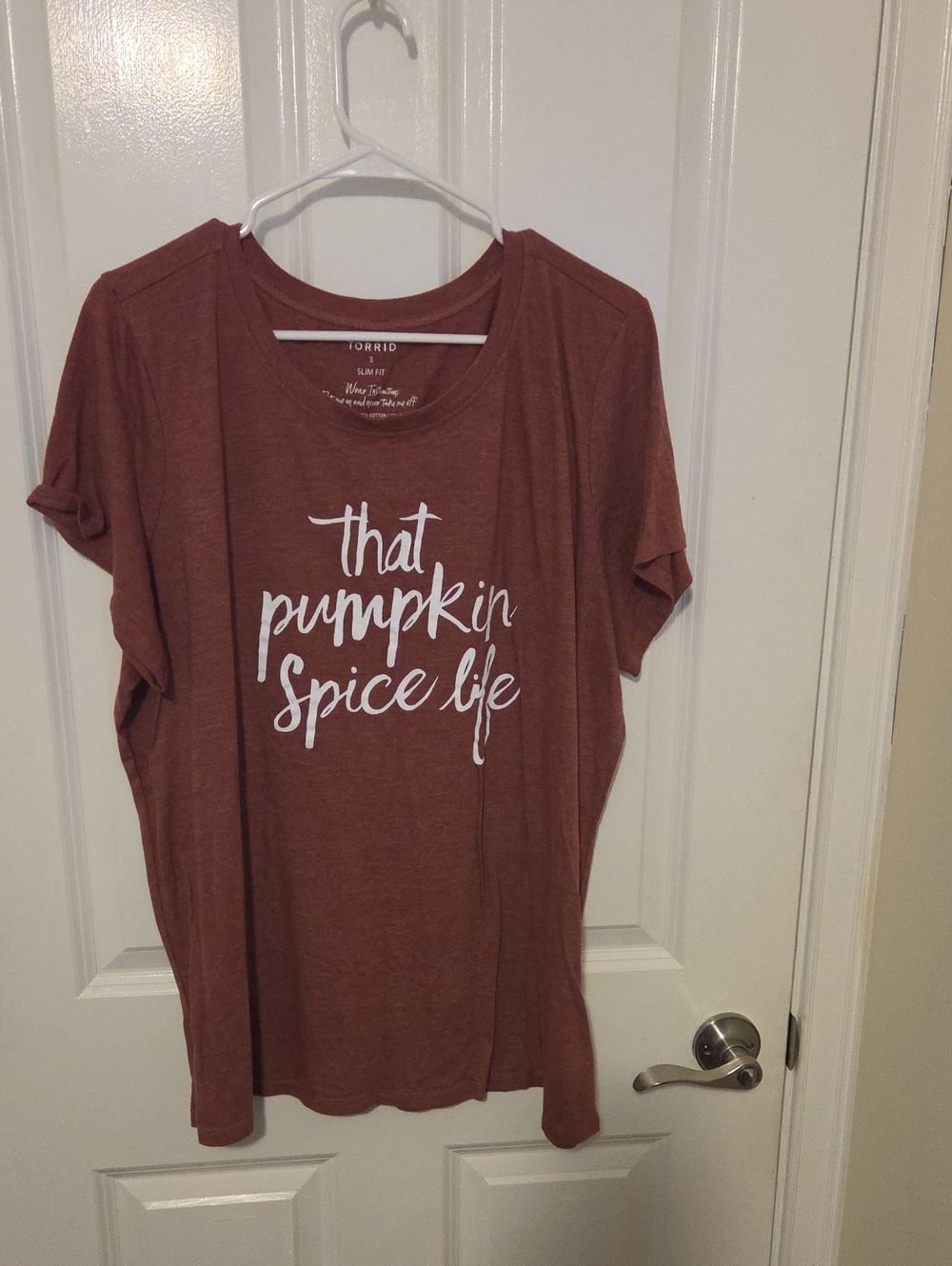 torrid Rust-Orange Graphic Tee with White Script